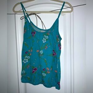 Old navy blue flower tank top